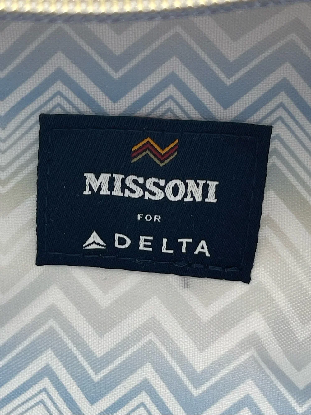 Missoni Small Travel Cosmetic Pouch Delta One Collection Toiletry Bag Blue Gold